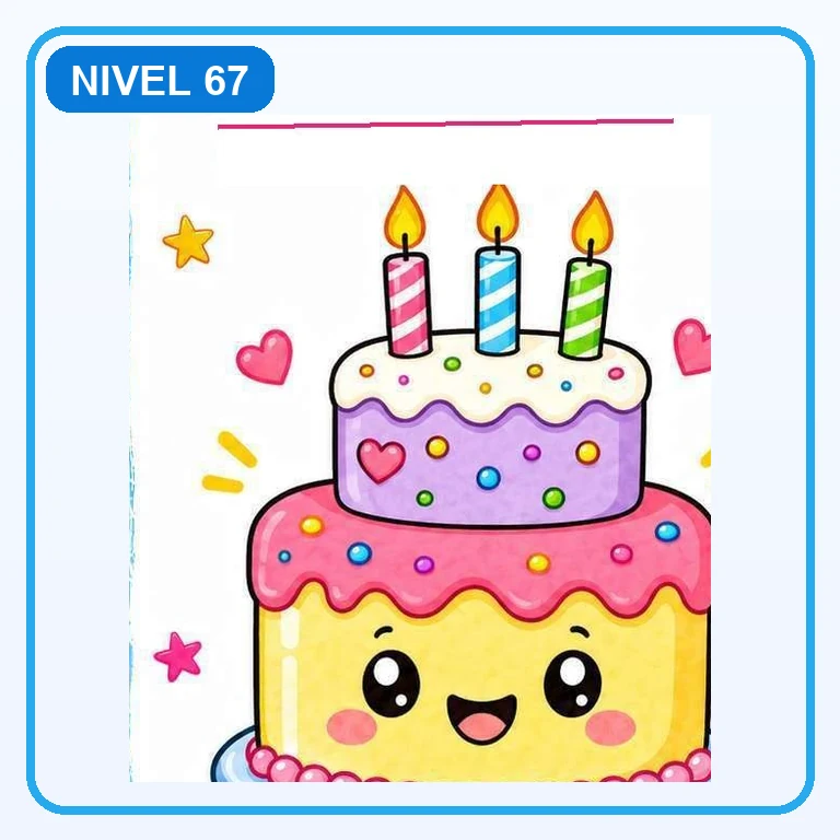 Pastel de cumpleaños a color