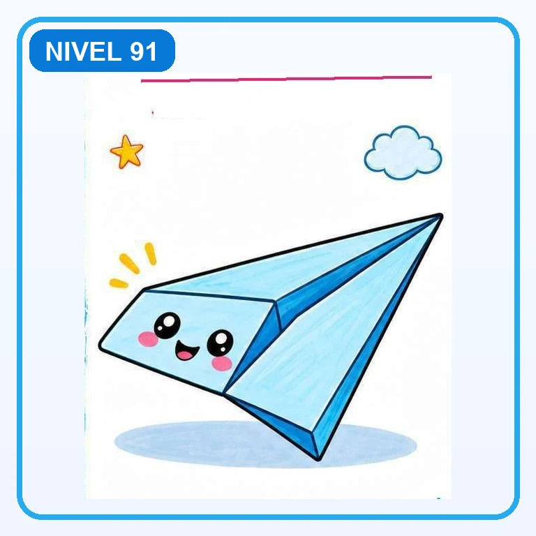 Avión de papel a color