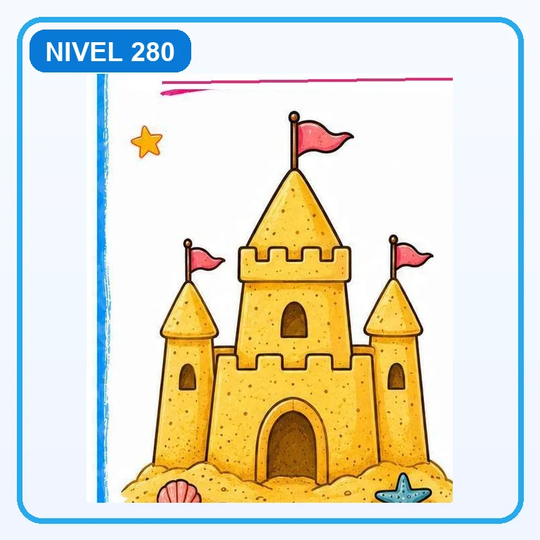 Castillo de arena a color